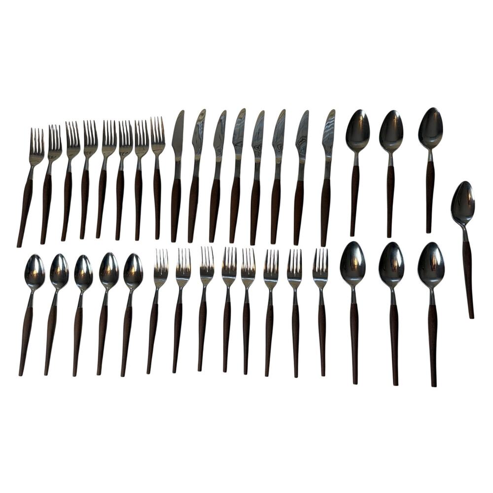Stainless Japan Canoe Muffin Faux Wood Handles 36 Pieces (See Description)